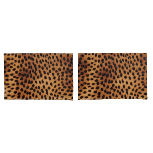 Brown and Black Cheetah Animal print Pillowcase (Front-Set)