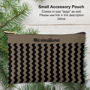 Brown and Black Chevrons - SMALL Accessory Pouch