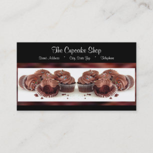 Brown and Black Cupcake Business Cards