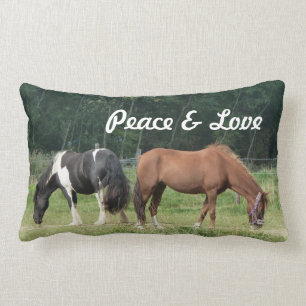 Brown and black horse side by side lumbar cushion