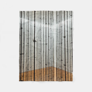 Brown and black illustration fleece blanket