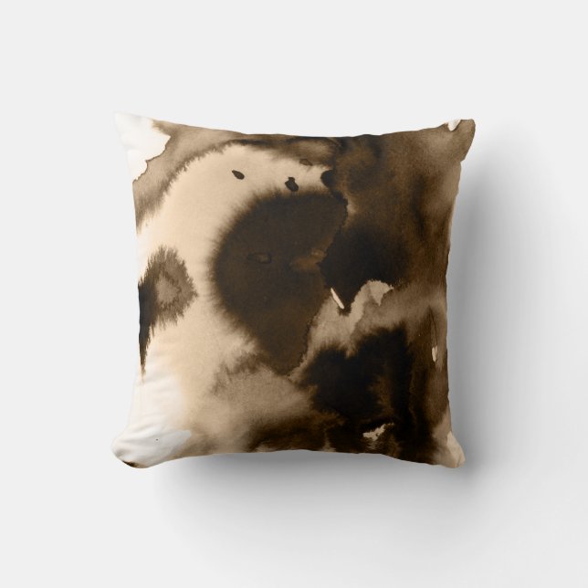 Brown and Black Ink Stains Cushion (Front)