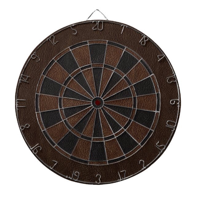 Brown and Black Leather Print Dartboard (Front)