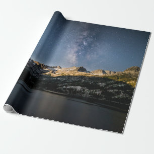 BROWN AND BLACK MOUNTAIN UNDER GRAY CLOUDY SKY WRAPPING PAPER