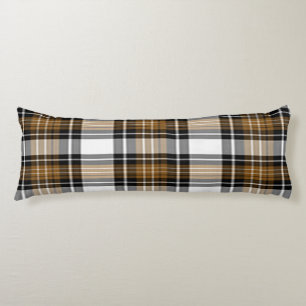 Brown And Black Plaid Body Cushion
