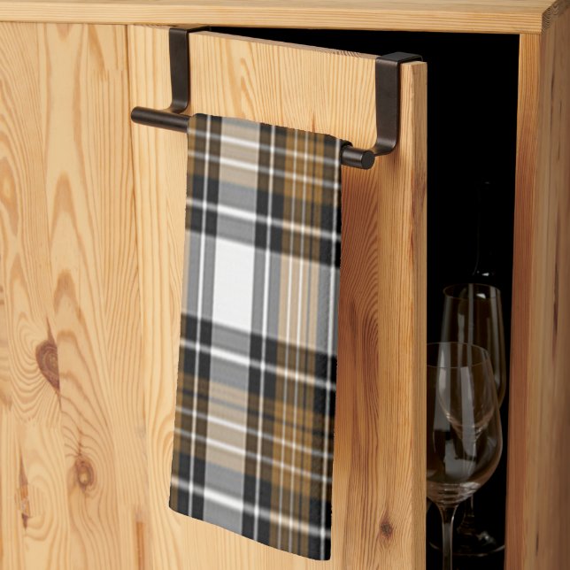 Brown And Black Plaid Tea Towel (Thirds Fold)