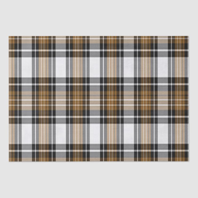 Brown And Black Plaid Tissue Paper (Front)