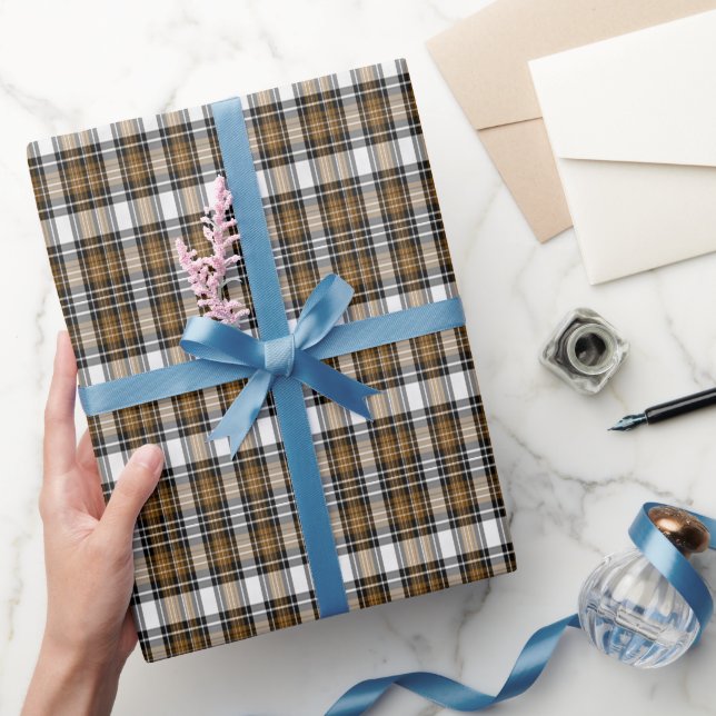 Brown And Black Plaid Wrapping Paper (Gifting)
