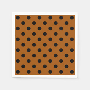 Brown and Black Polka Dots Napkin