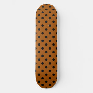 Brown and Black Polka Dots Skateboard