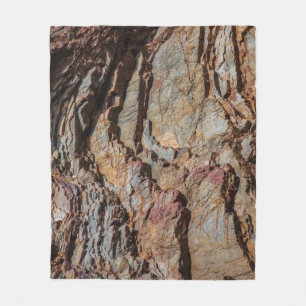 Brown and black rock formation fleece blanket