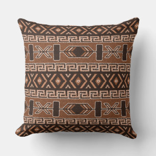 Brown And Black Southwest Tribal Aztec Pattern Outdoor Cushion