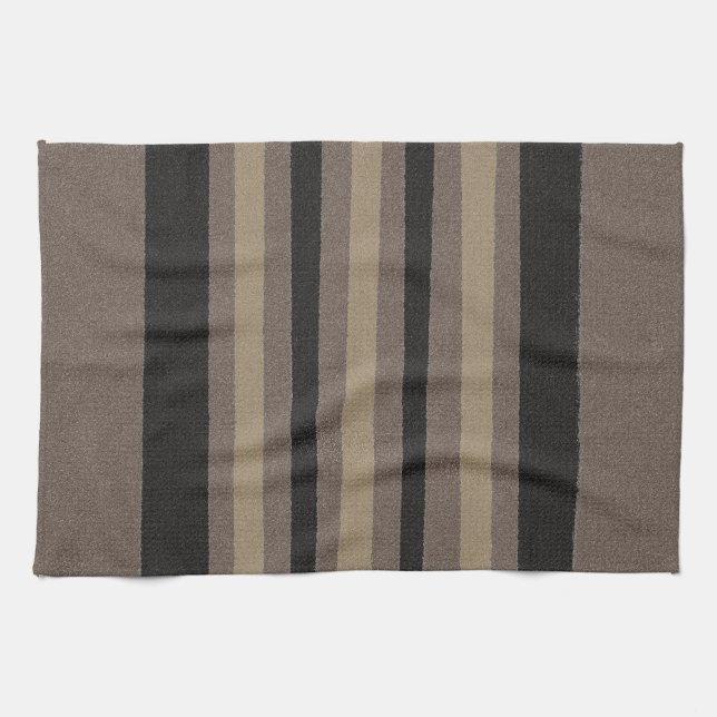 Brown and Black Stripes Tea Towel (Horizontal)