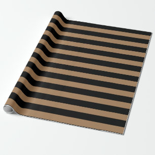 Brown and Black Stripes Wrapping Paper