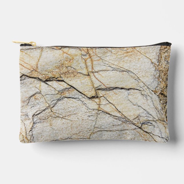 Brown and Black Textured Mable Stone  Accessory Pouch (Front)