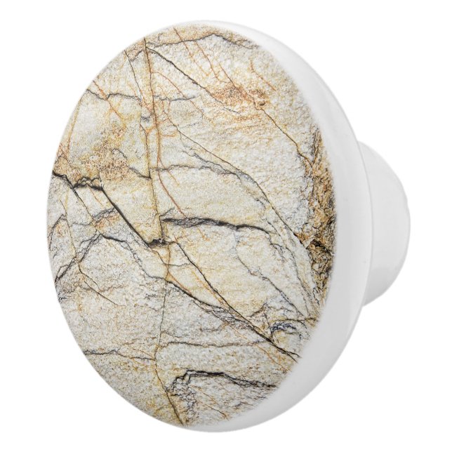 Brown and Black Textured Mable Stone  Ceramic Knob (Right)