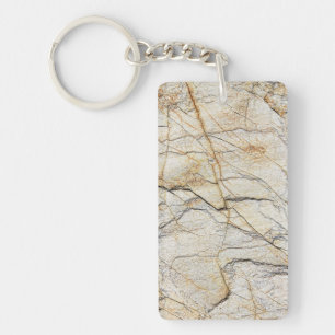 Brown and Black Textured Mable Stone  Key Ring