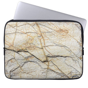 Brown and Black Textured Mable Stone  Laptop Sleeve