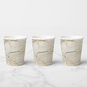 Brown and Black Textured Mable Stone Paper Cups