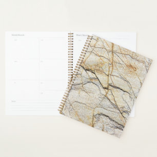 Brown and Black Textured Mable Stone Planner