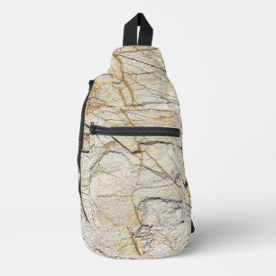 Brown and Black Textured Mable Stone Sling Bag