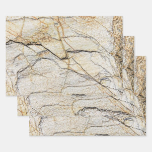 Brown and Black Textured Mable Stone Wrapping Paper Sheet