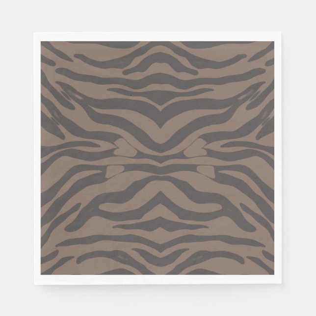 Brown and black tigar stripes napkin (Front)