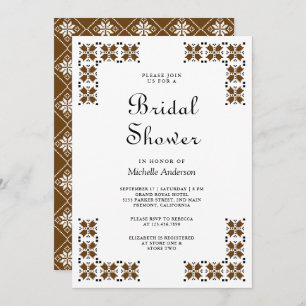 Brown and Black Ukrainian Embroidery Bridal Shower Invitation