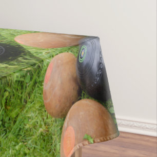 Brown And Black Vintage Lawn Bowls, Tablecloth