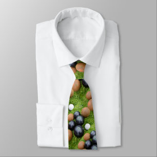 Brown And Black Vintage Lawn Bowls, Tie