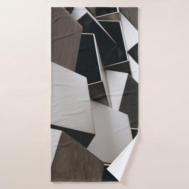 BROWN AND BLACK WALL DECOR BATH TOWEL (Bath Towel)