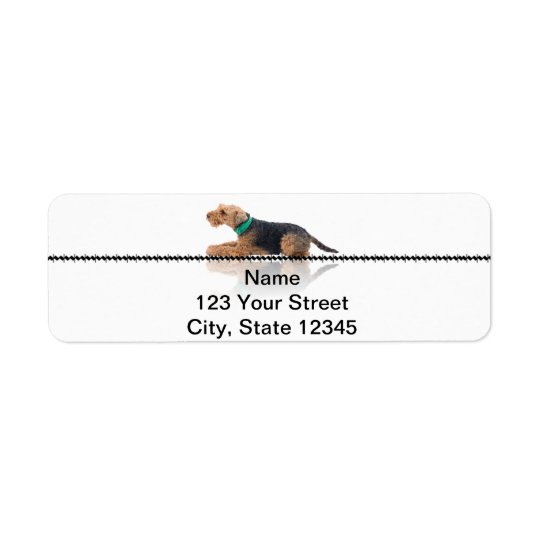 Brown and Black Welsh Terrier Return Address Label
