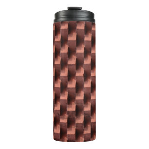 Brown and black wooden board thermal tumbler