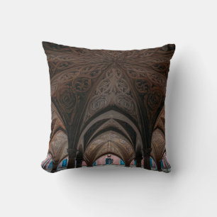 Brown and black wooden building interior cushion