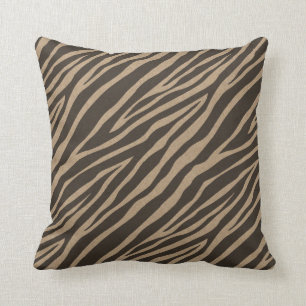 Brown and Black Zebra Print Cushion