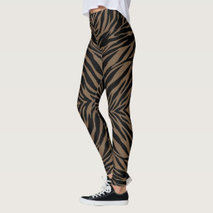 Brown and black zebra print  leggings