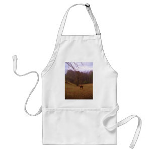 Brown and Blonde Horse in a field Standard Apron
