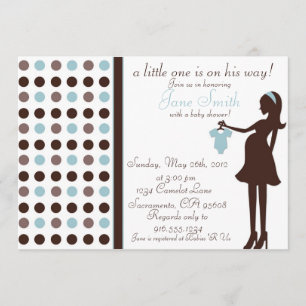 Brown and Blue Baby Boy Shower Invitation