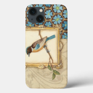 Brown and Blue Bird on a Branch Looking Up iPhone 13 Case