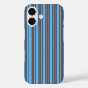 Brown and blue candy stripes Case-Mate iPhone case