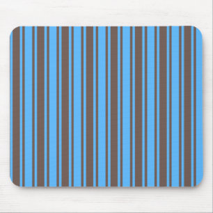 Brown and blue candy stripes mouse mat