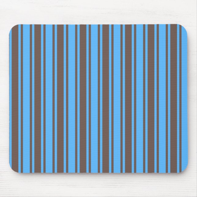 Brown and blue candy stripes mouse mat (Front)