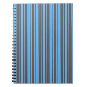 Brown and blue candy stripes notebook