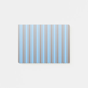 Brown and blue candy stripes post-it notes