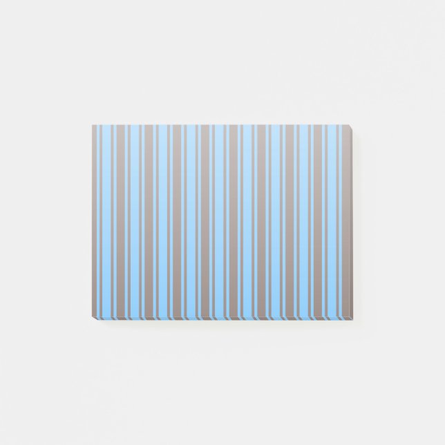 Brown and blue candy stripes post-it notes (Front)