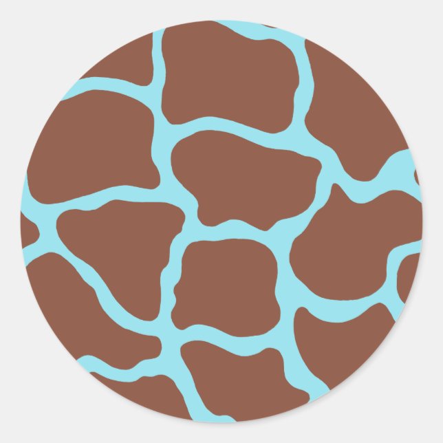 Brown and Blue Giraffe Print Stickers (Front)