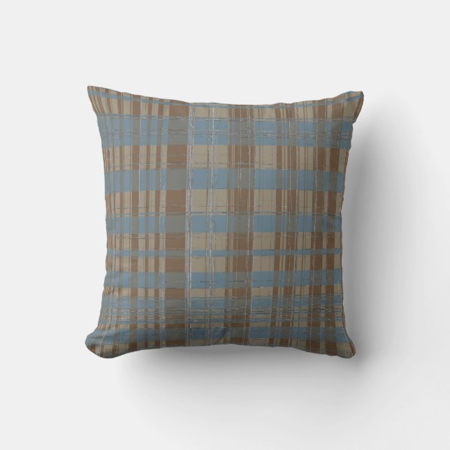 Brown and Blue Lines Cushion (Front)