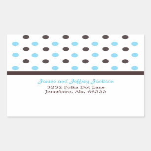 Brown and Blue: Polka Dot Address Sticker