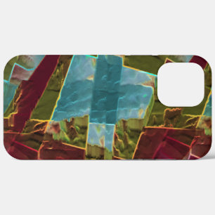 Brown and blue spotted looking carved wax iPhone 12 pro max case