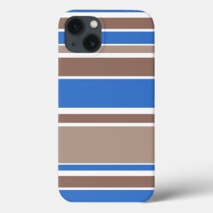 Brown and blue stripes Case-Mate iPhone case